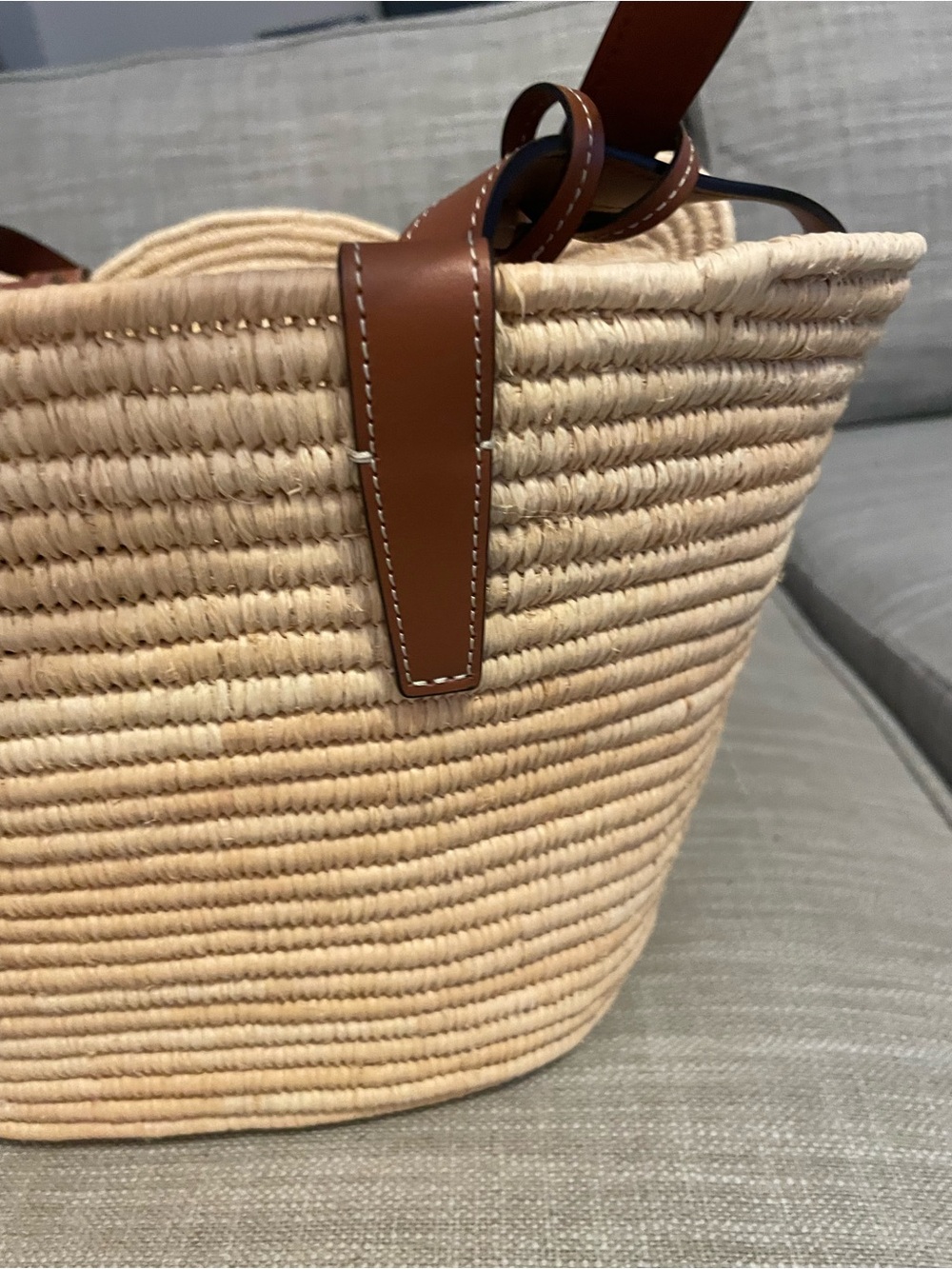 Celine Classic Panier Braided Triomphe in Raffia and Calfskin with dust bag - Picture 8 of 16